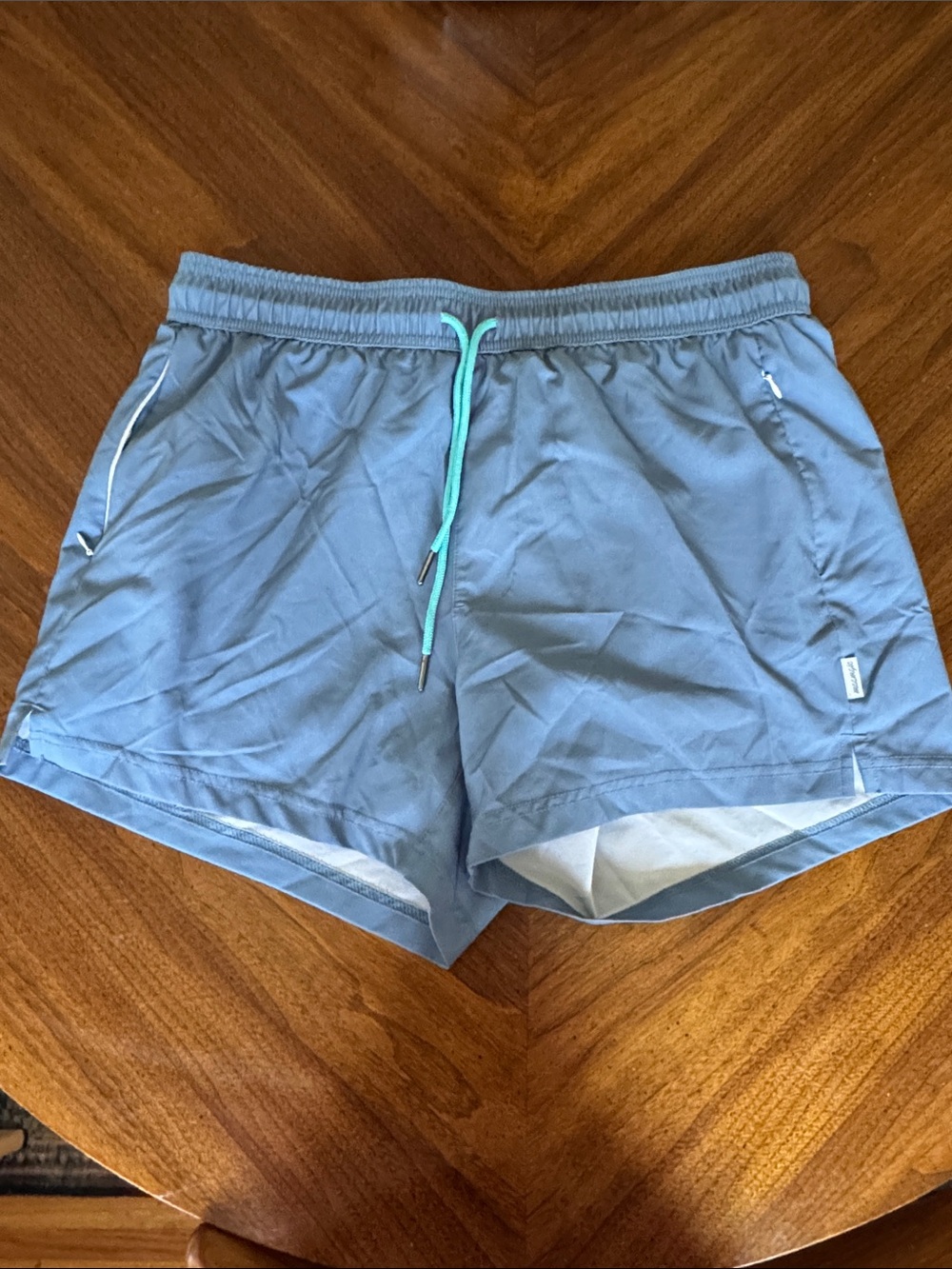 Light Blue Men's Athletic Shorts with Drawstring